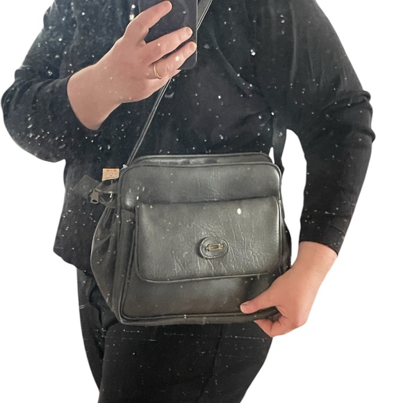 NWT Vintage 1980s gray leather shoulder bag - Picture 9 of 14
